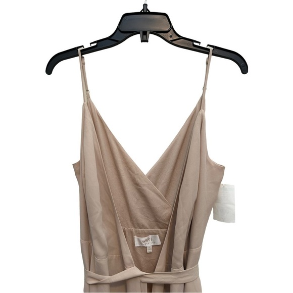 WAYF The Angelina Slit Wrap Gown in tan - Picture 9 of 14